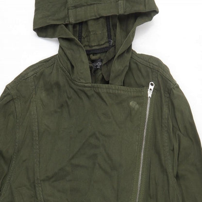 Topshop Womens Green   Jacket  Size 8  Zip