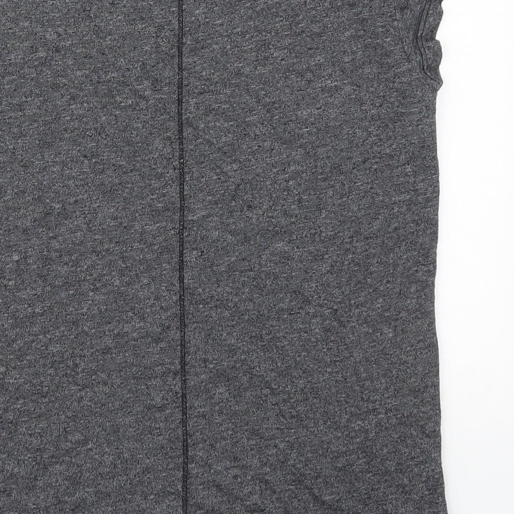 Michael Stans Womens Grey  Viscose Basic T-Shirt One Size Round Neck