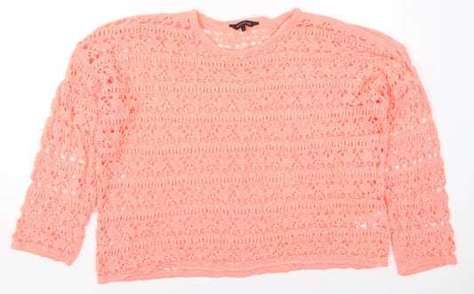 Womens UK Size L Peacocks Pink Pullover Jumper