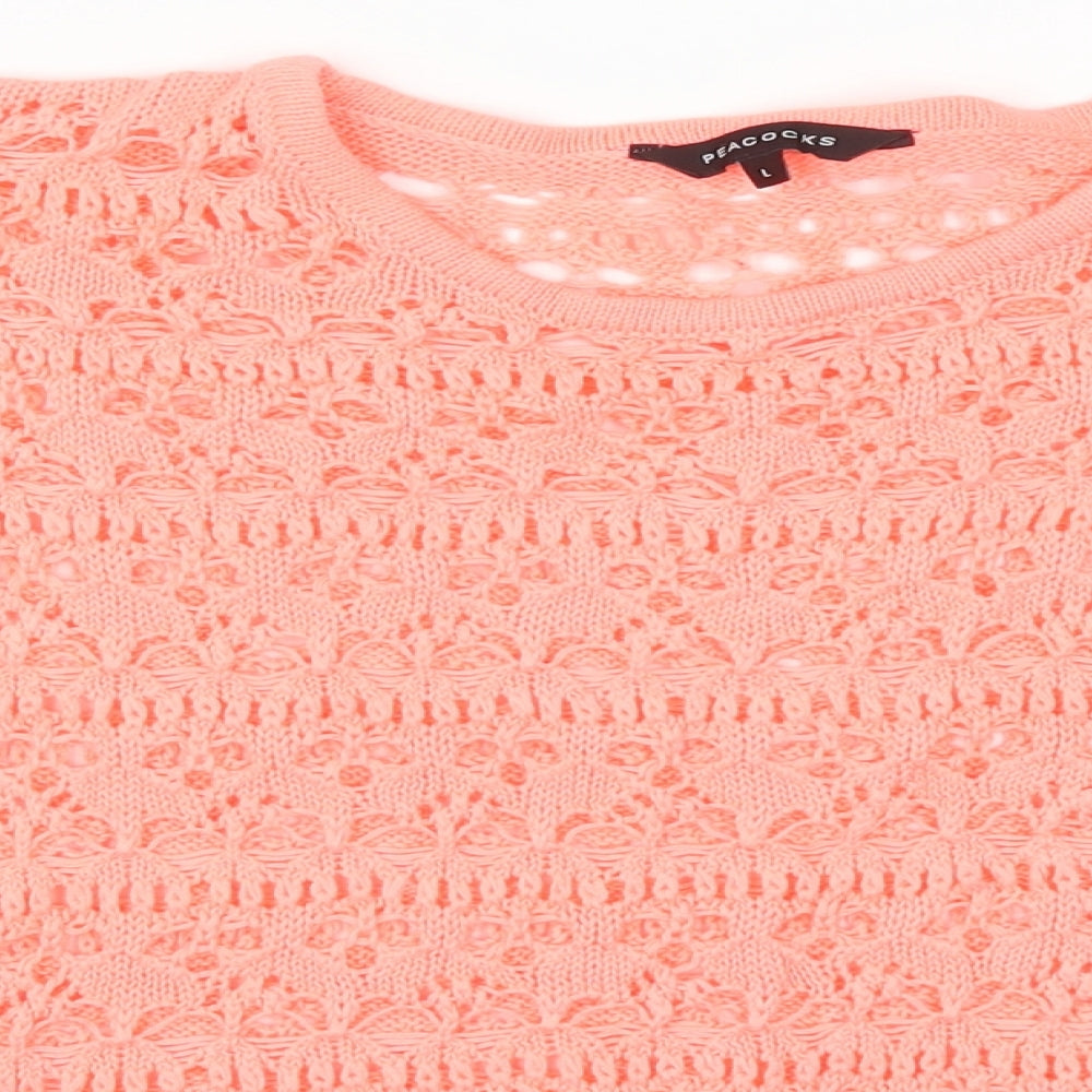 Womens UK Size L Peacocks Pink Pullover Jumper