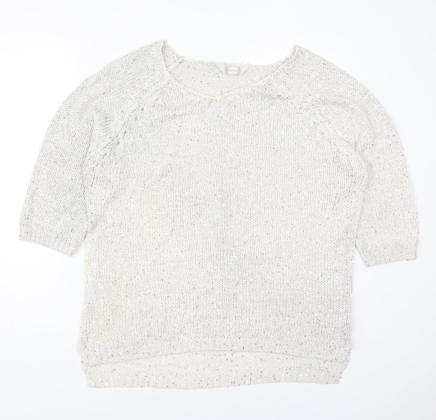 BHS Womens Grey Round Neck  Polyester Pullover Jumper Size 20