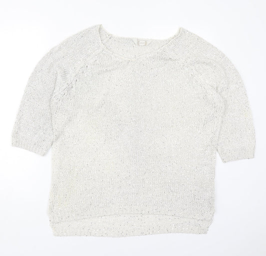 BHS Womens Grey Round Neck  Polyester Pullover Jumper Size 20