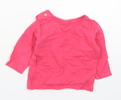 Primark Girls Pink  Cotton Basic T-Shirt Size 3-6 Months Crew Neck Pullover - I Believe in Unicorns and Fairies