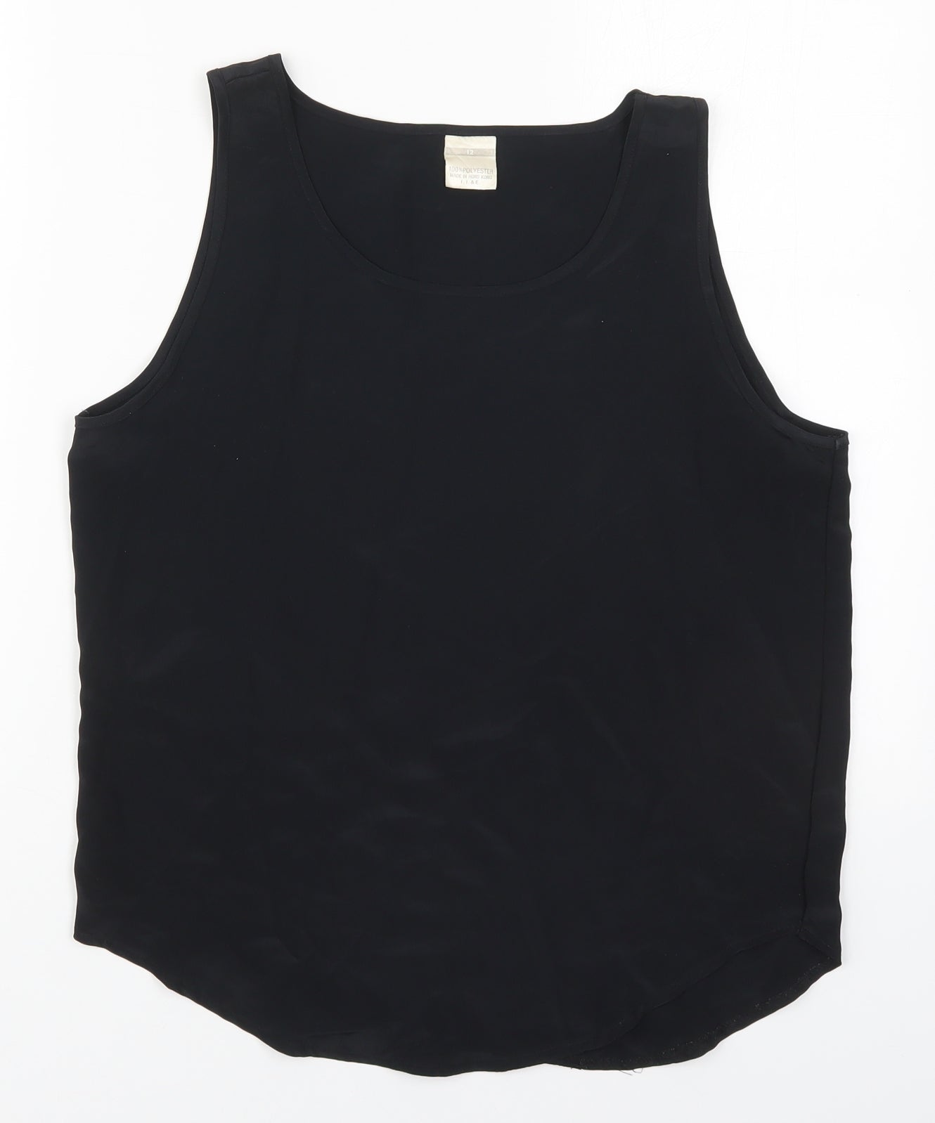 Womens UK Size 12 Preworn Black Basic Tank