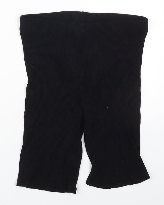 H&M Womens Black  Polyester Biker Shorts Size M L9 in Regular