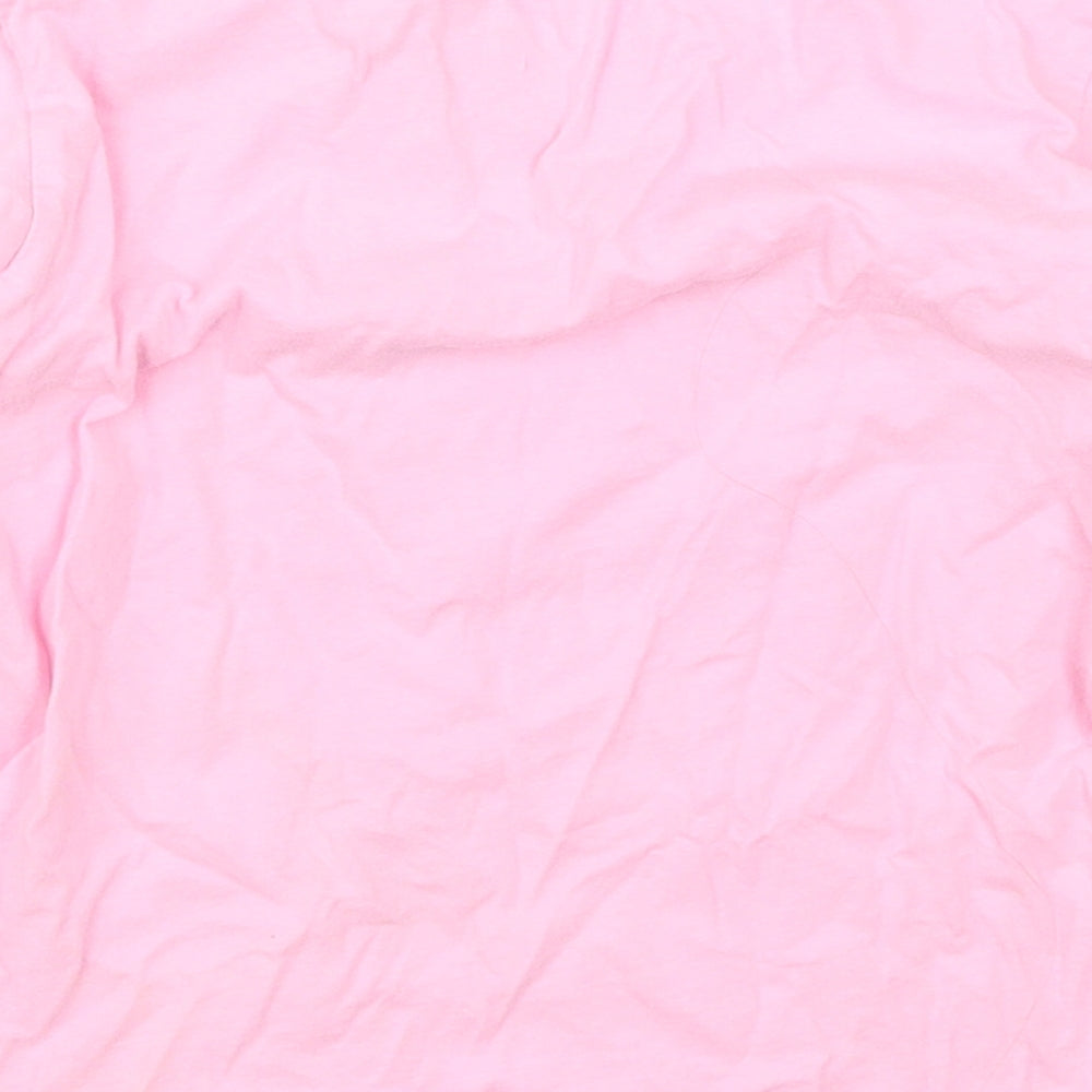 Preworn Girls Pink Solid Cotton Top Pyjama Top Size 6 Years  Pullover - Merry Christmas