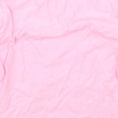 Preworn Girls Pink Solid Cotton Top Pyjama Top Size 6 Years  Pullover - Merry Christmas