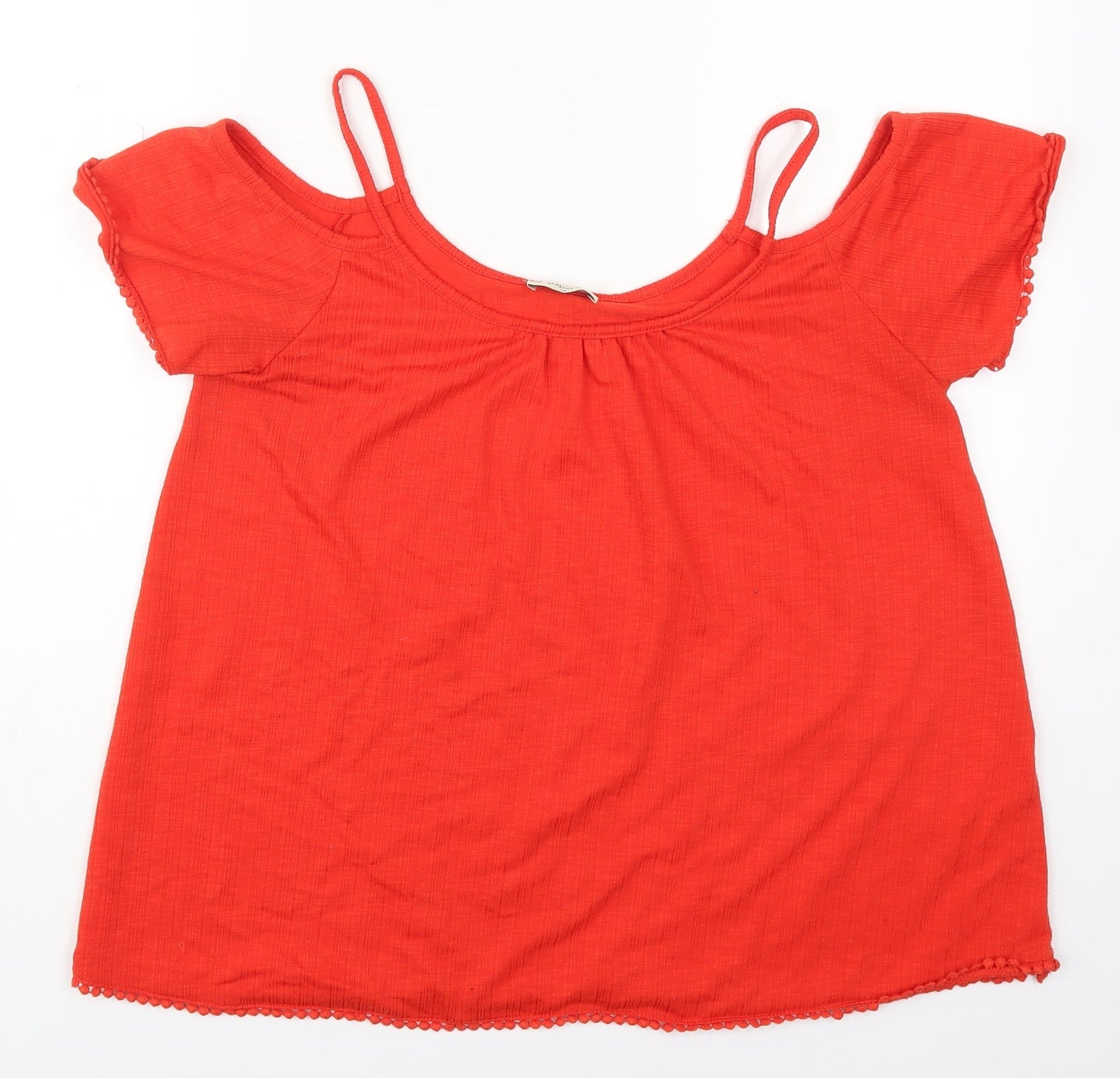 Papaya Womens Red  Polyester Basic T-Shirt Size 14 Round Neck