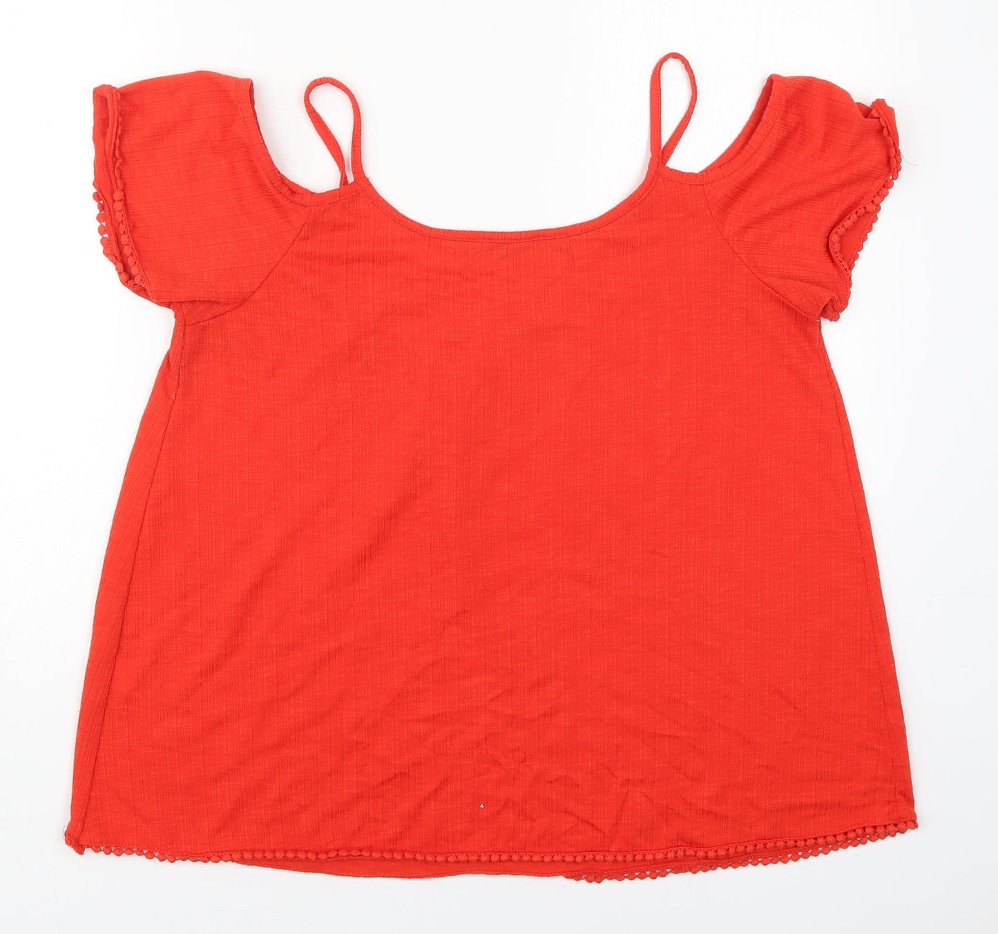 Papaya Womens Red  Polyester Basic T-Shirt Size 14 Round Neck