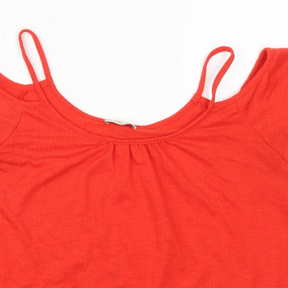 Papaya Womens Red  Polyester Basic T-Shirt Size 14 Round Neck