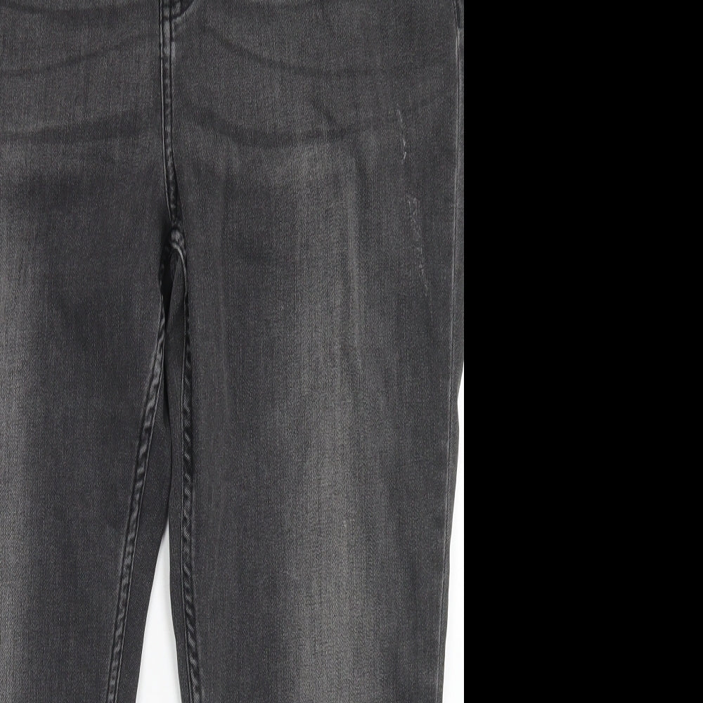 Indigo Collection Womens Grey  Cotton Skinny Jeans Size 36 in L24 in Regular Button - Short Leg