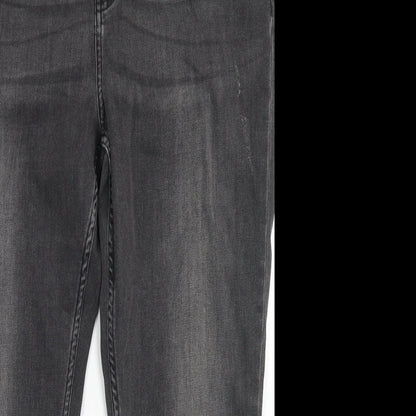 Indigo Collection Womens Grey  Cotton Skinny Jeans Size 36 in L24 in Regular Button - Short Leg