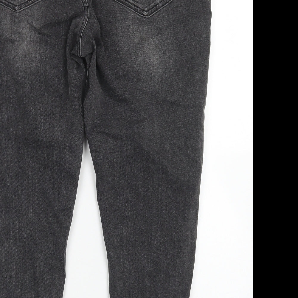 Indigo Collection Womens Grey  Cotton Skinny Jeans Size 36 in L24 in Regular Button - Short Leg