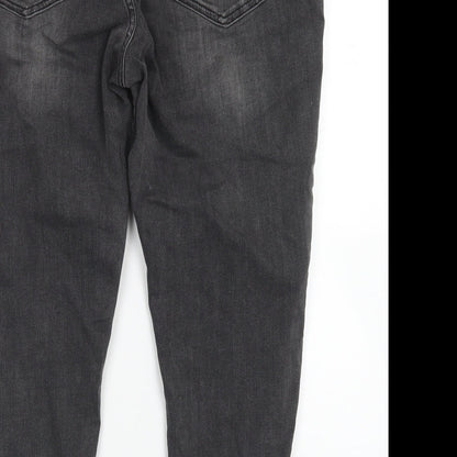 Indigo Collection Womens Grey  Cotton Skinny Jeans Size 36 in L24 in Regular Button - Short Leg