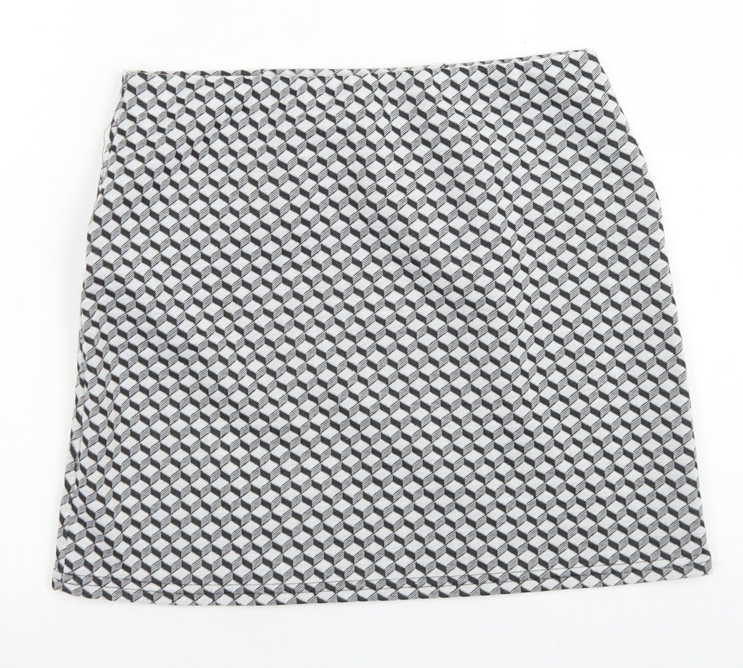 Atmosphere Womens Grey Geometric Polyester A-Line Skirt Size 10