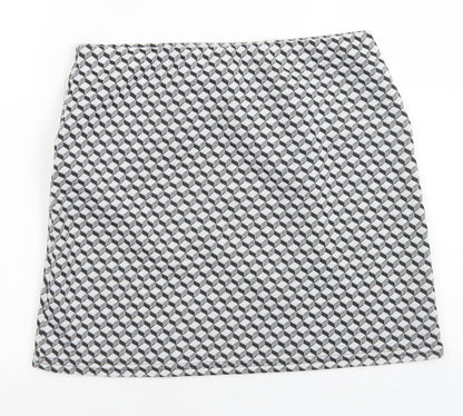 Atmosphere Womens Grey Geometric Polyester A-Line Skirt Size 10
