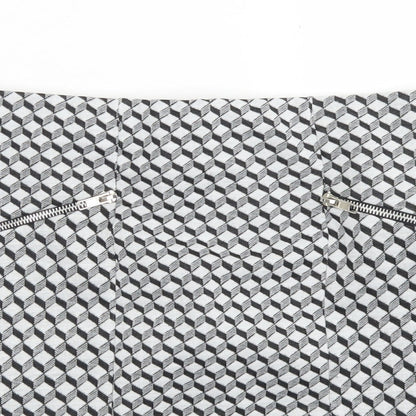 Atmosphere Womens Grey Geometric Polyester A-Line Skirt Size 10