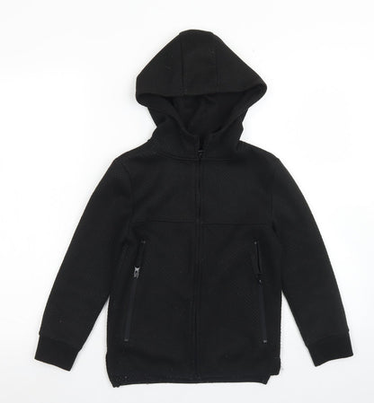 Primark Boys Black  Polyester Full Zip Hoodie Size 7-8 Years  Zip