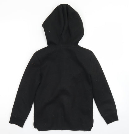 Primark Boys Black  Polyester Full Zip Hoodie Size 7-8 Years  Zip