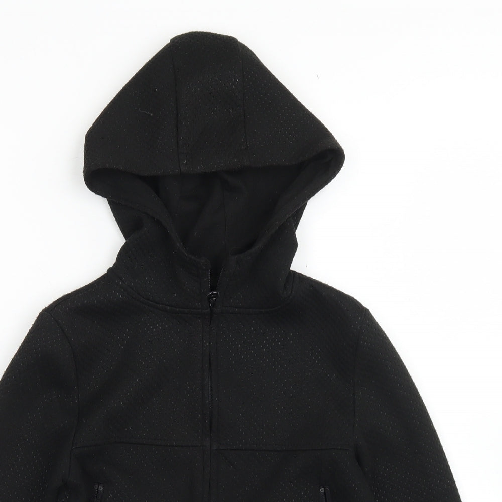 Primark Boys Black  Polyester Full Zip Hoodie Size 7-8 Years  Zip