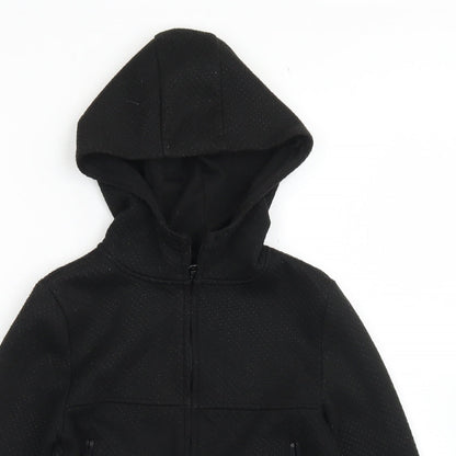 Primark Boys Black  Polyester Full Zip Hoodie Size 7-8 Years  Zip