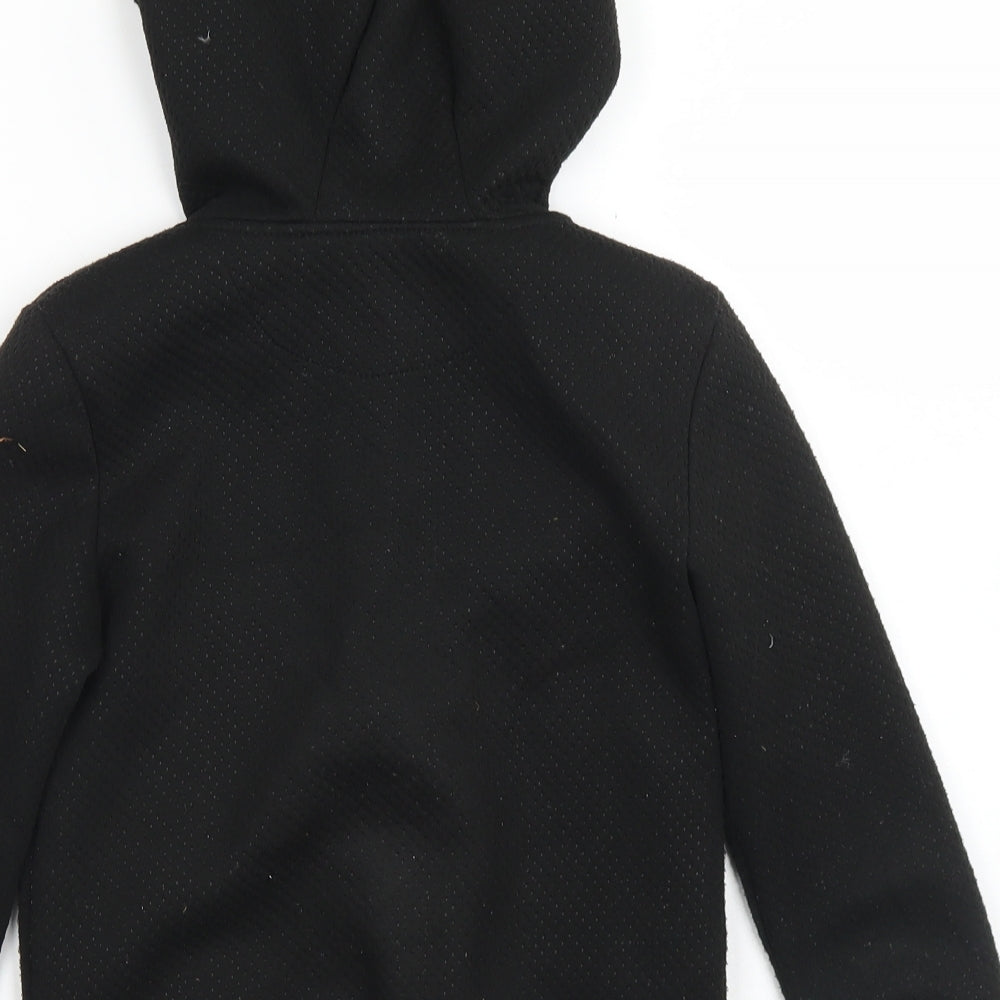 Primark Boys Black  Polyester Full Zip Hoodie Size 7-8 Years  Zip