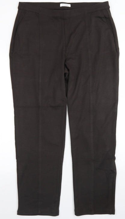 Classic Womens Brown  Polyester Dress Pants Trousers Size 18 L27 in Regular