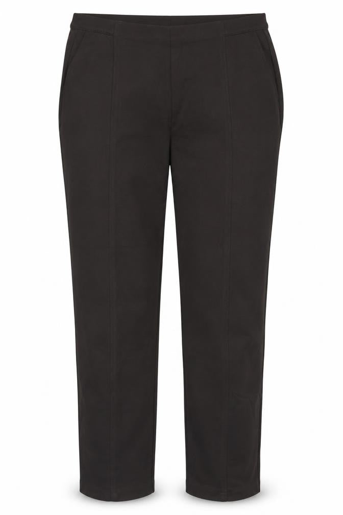 Front view of Classics women’s brown polyester dress pants trousers, size UK 18, 27-inch leg regular