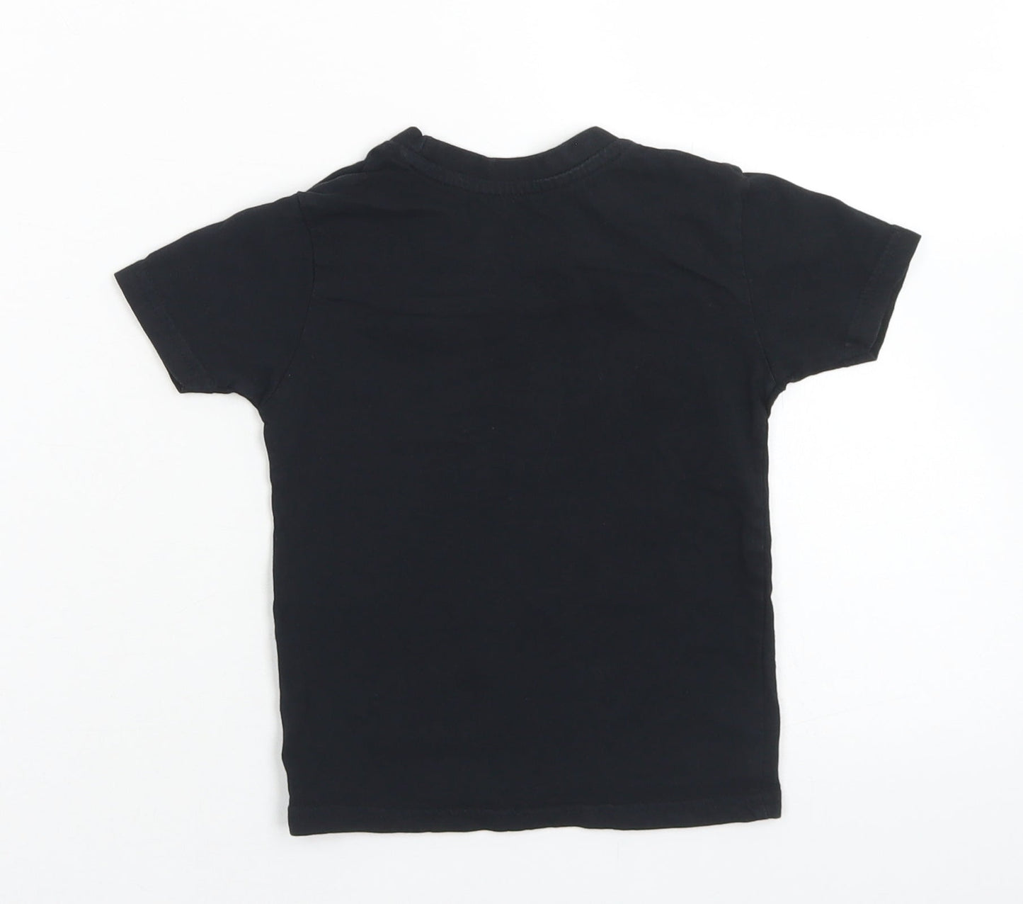 Primark Boys Black  Cotton Basic T-Shirt Size 18-24 Months Crew Neck