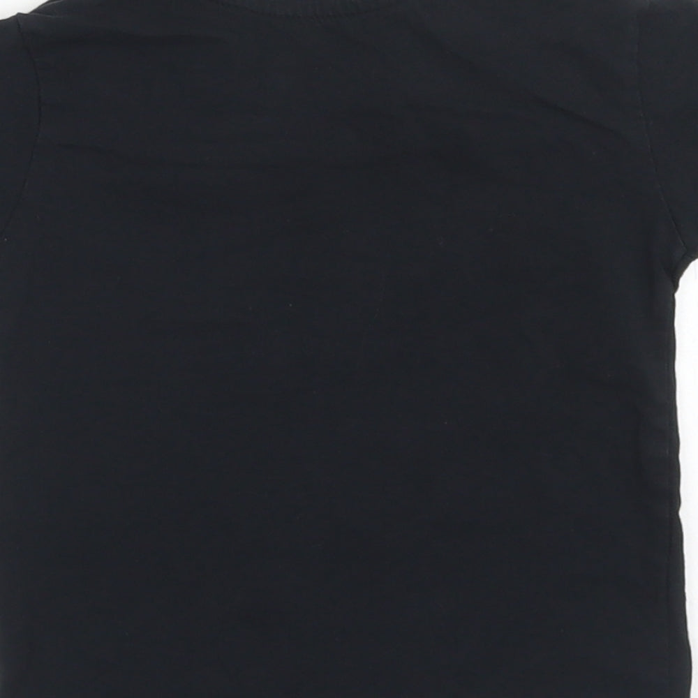 Primark Boys Black  Cotton Basic T-Shirt Size 18-24 Months Crew Neck