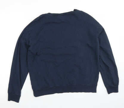 Divided Womens Blue  Cotton Pullover Sweatshirt Size L