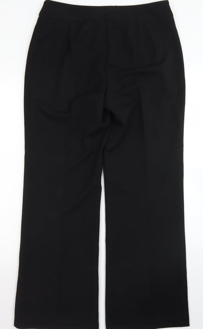 BM Womens Black  Polyamide Dress Pants Trousers Size 14 L30 in Regular Button