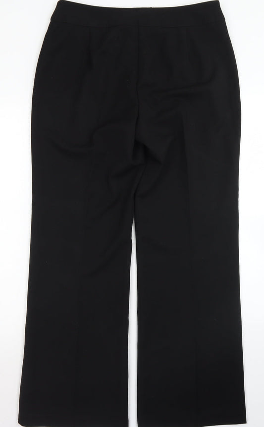 BM Womens Black  Polyamide Dress Pants Trousers Size 14 L30 in Regular Button