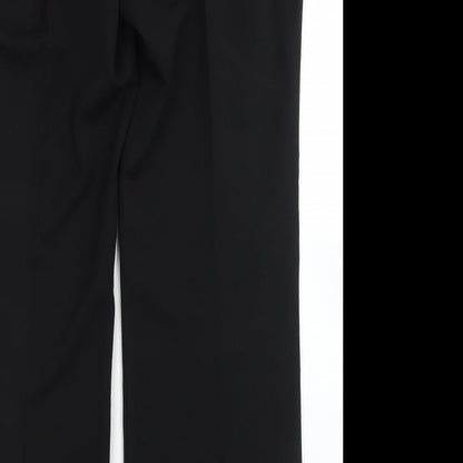 BM Womens Black  Polyamide Dress Pants Trousers Size 14 L30 in Regular Button