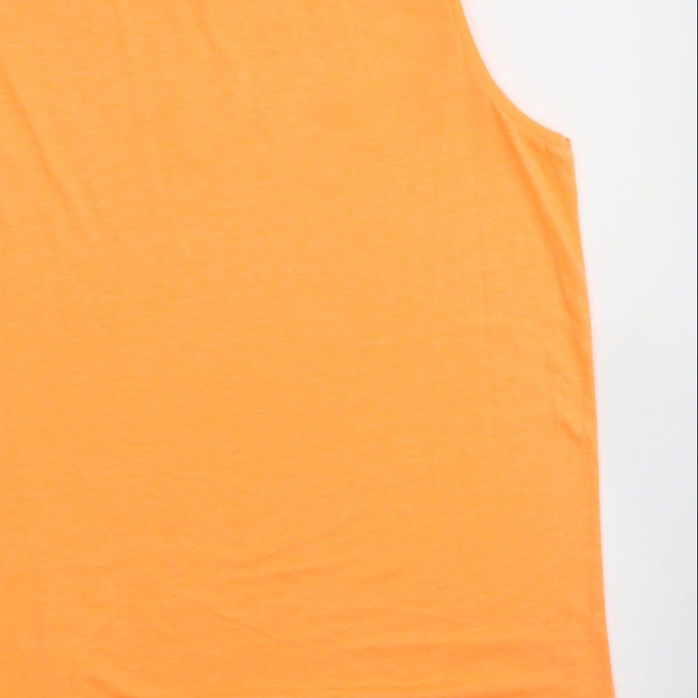 Papaya Womens Orange  Polyester Basic Tank Size 16 Round Neck - Tie Front