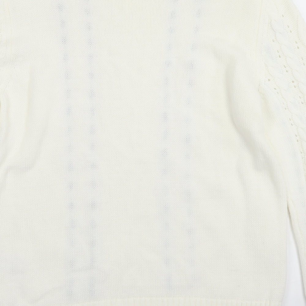 Womens UK Size M Papaya White Pullover Jumper