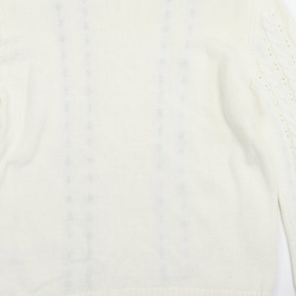 Womens UK Size M Papaya White Pullover Jumper