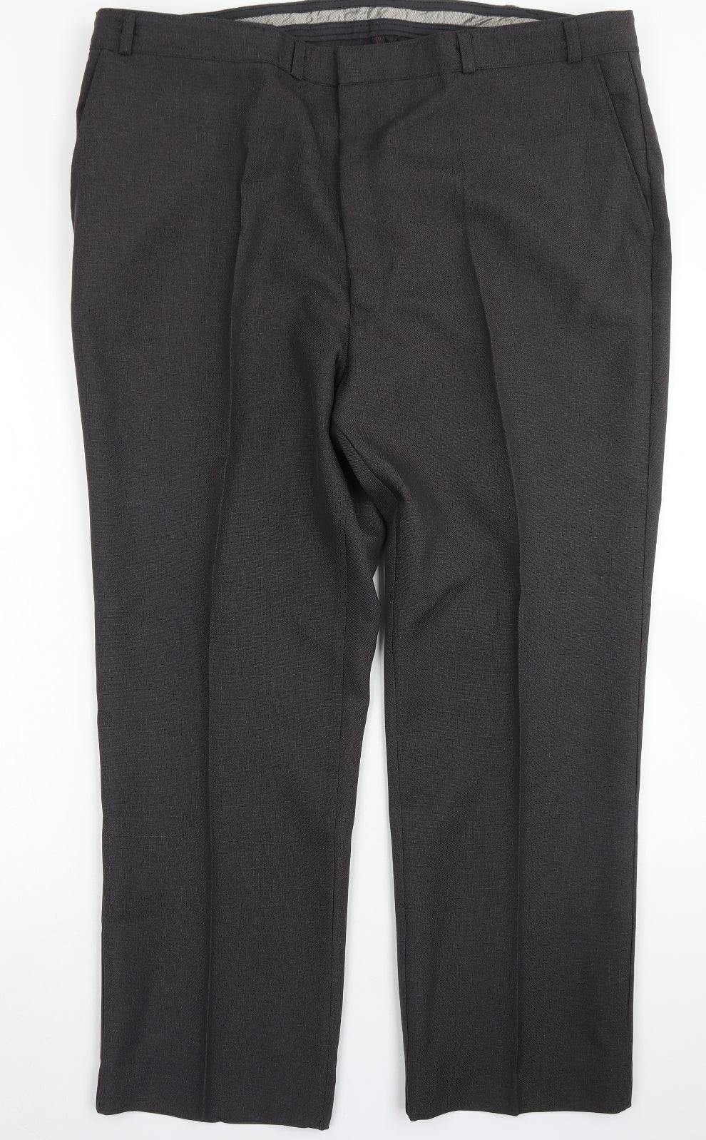 Preworn Mens Brown  Polyester Dress Pants Trousers Size 42 in L27 in Regular Hook & Eye