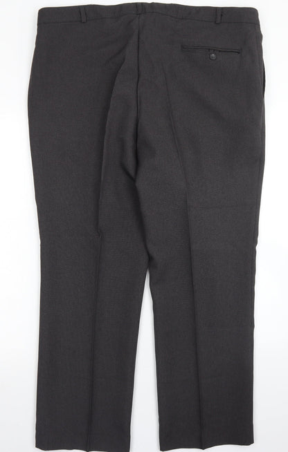 Preworn Mens Brown  Polyester Dress Pants Trousers Size 42 in L27 in Regular Hook & Eye
