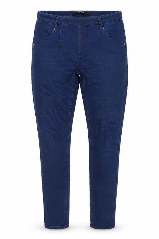Front view of Select women’s blue cotton jegging jeans, size UK 8, 27-inch leg regular