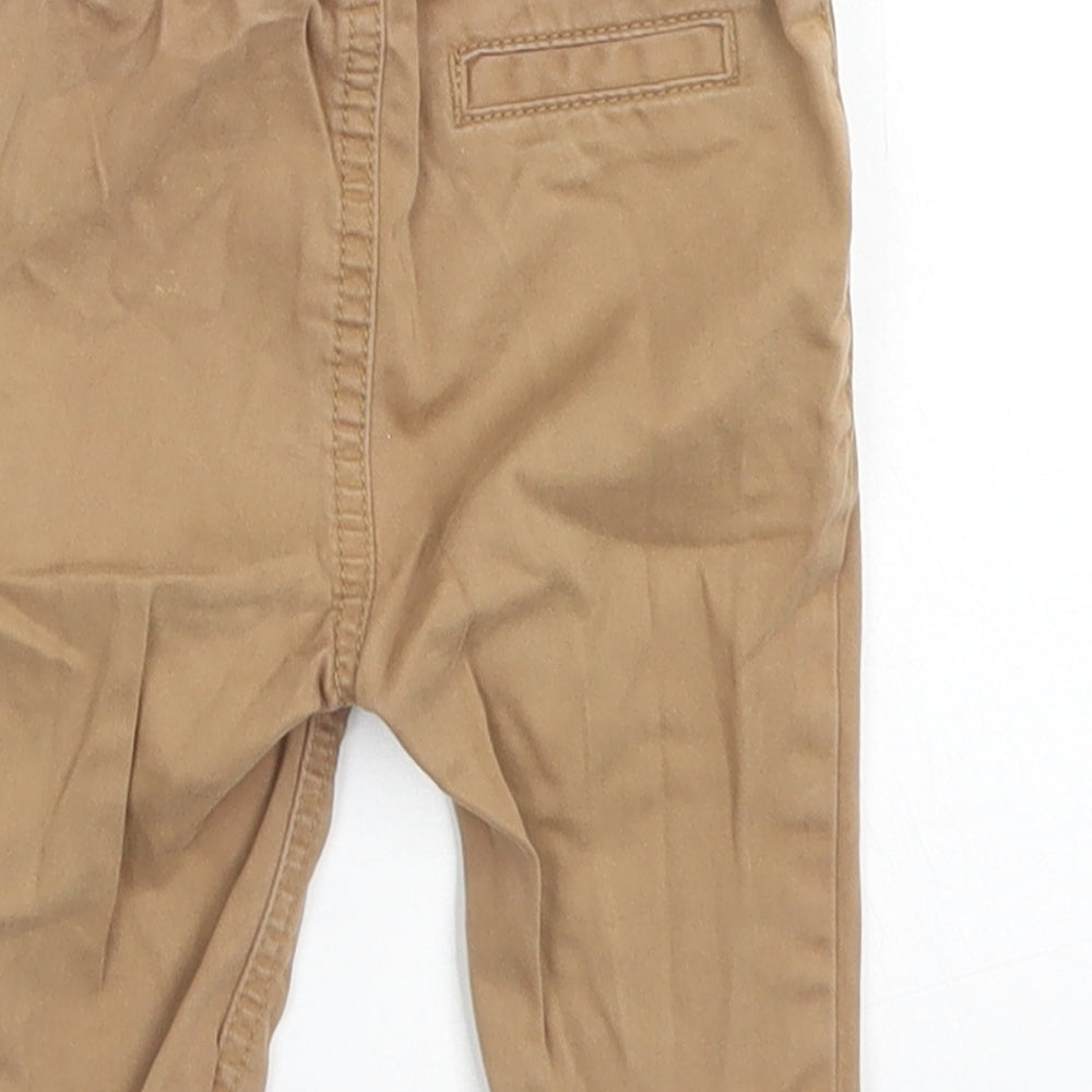 NEXT Boys Brown  Cotton Capri Trousers Size 3-6 Months  Button