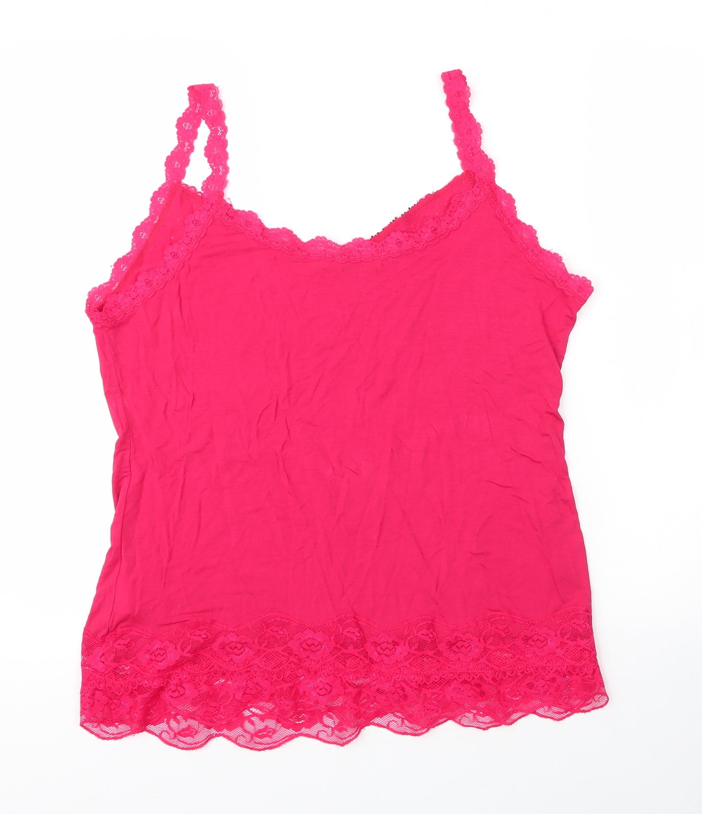 GEB Womens Red  Viscose Camisole Blouse Size 4XL V-Neck