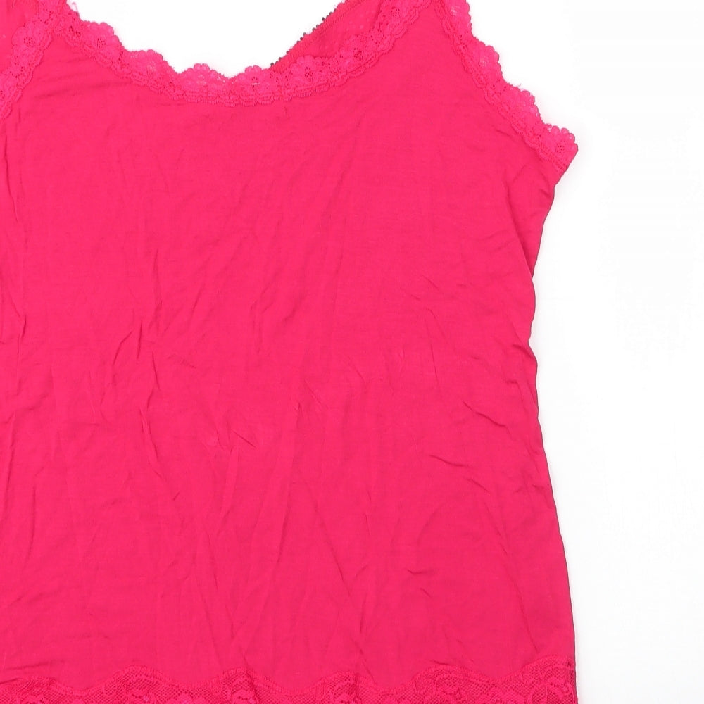 GEB Womens Red  Viscose Camisole Blouse Size 4XL V-Neck