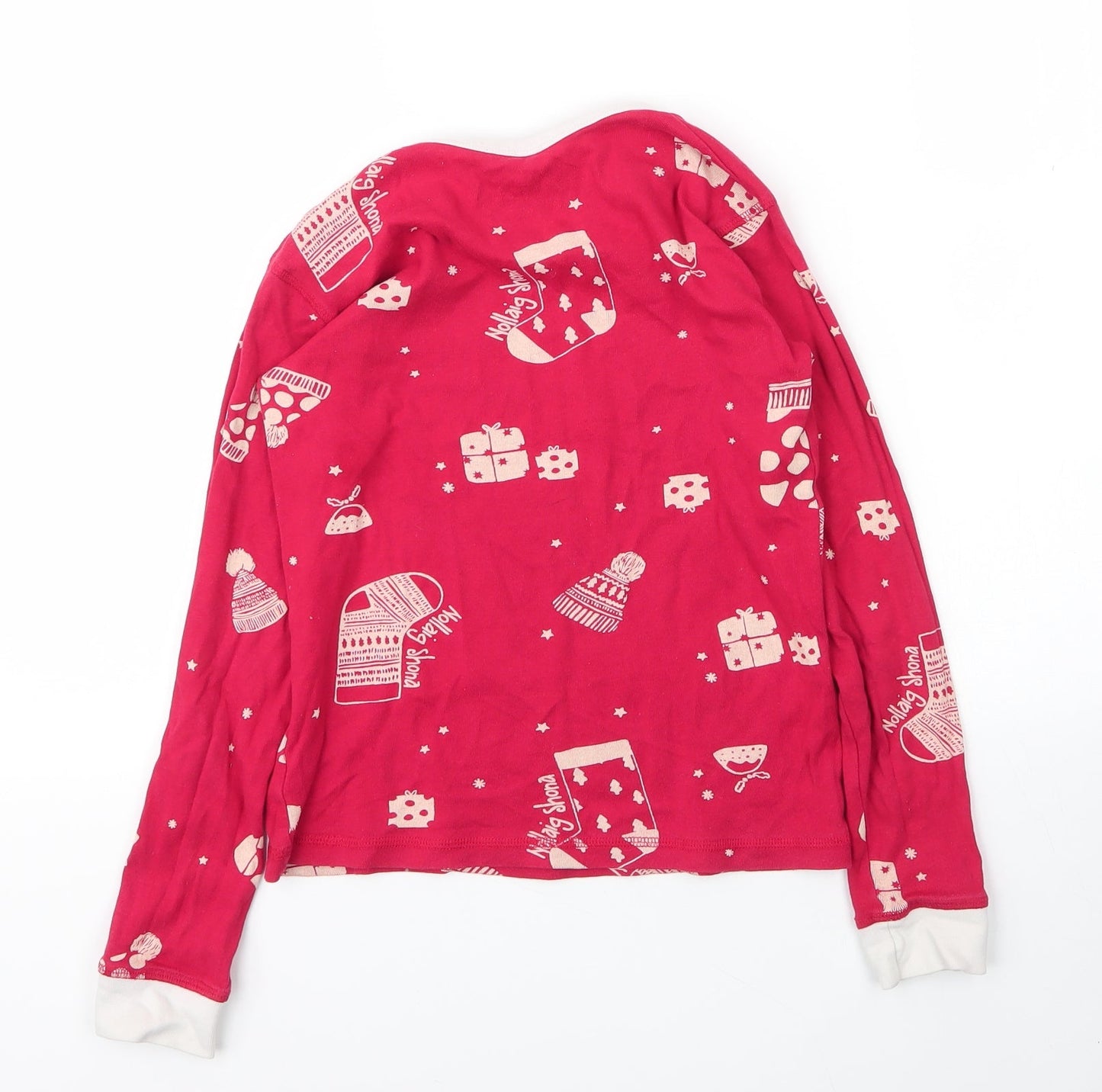 Leigh Tucker Girls Red  Cotton Basic T-Shirt Size 6 Years Round Neck  - Christmas Pyjama