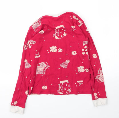 Leigh Tucker Girls Red  Cotton Basic T-Shirt Size 6 Years Round Neck  - Christmas Pyjama