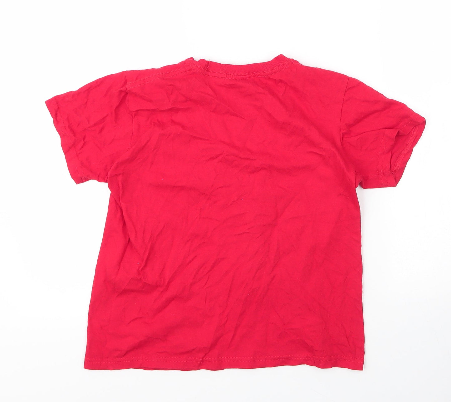 Casual Classics Girls Red  Cotton Basic T-Shirt Size 12 Years Round Neck  - Football