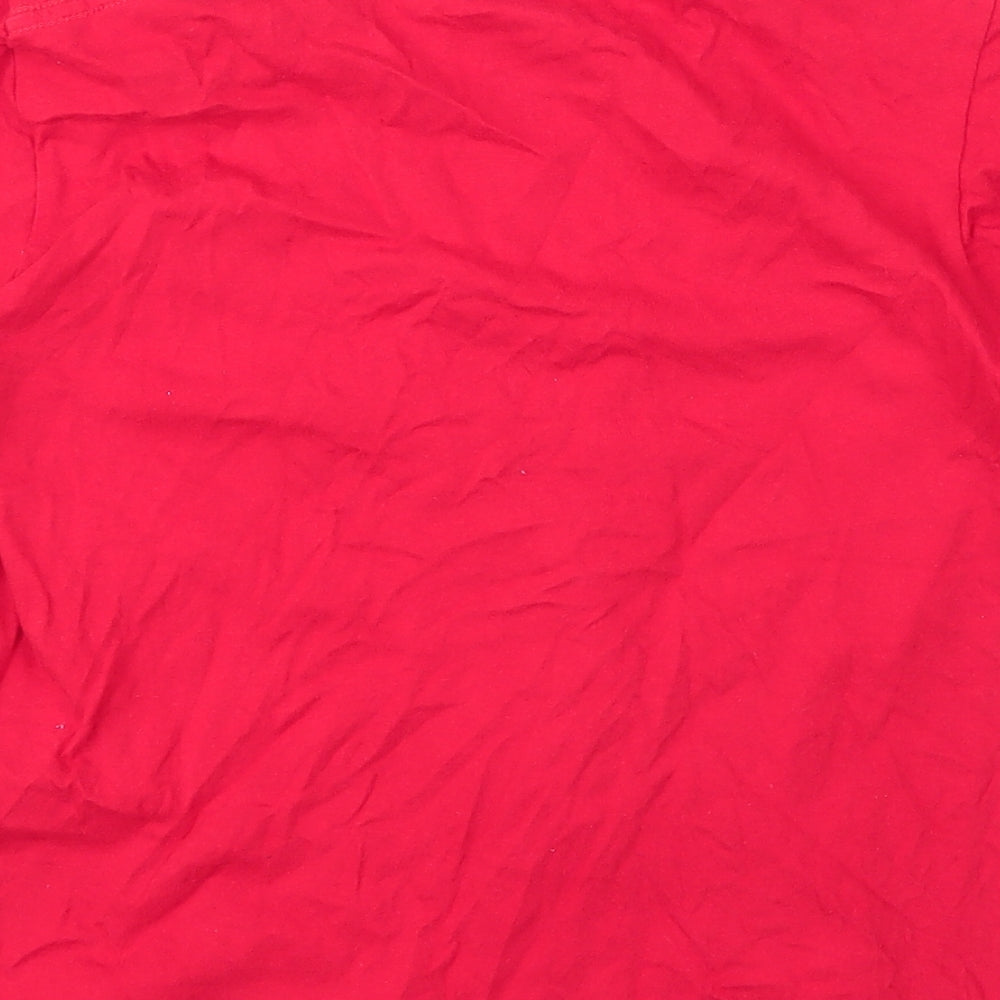 Casual Classics Girls Red  Cotton Basic T-Shirt Size 12 Years Round Neck  - Football