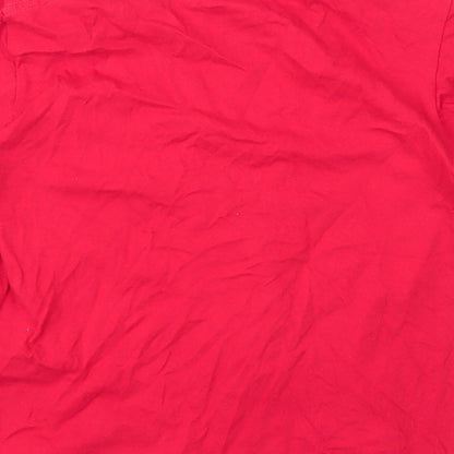 Casual Classics Girls Red  Cotton Basic T-Shirt Size 12 Years Round Neck  - Football