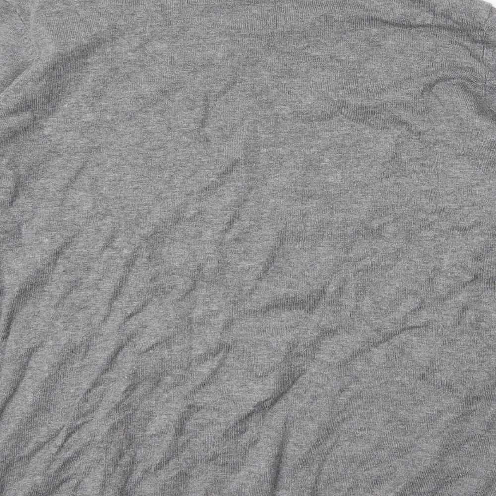 H&M Mens Grey Round Neck  Viscose Pullover Jumper Size XL