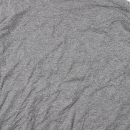 H&M Mens Grey Round Neck  Viscose Pullover Jumper Size XL